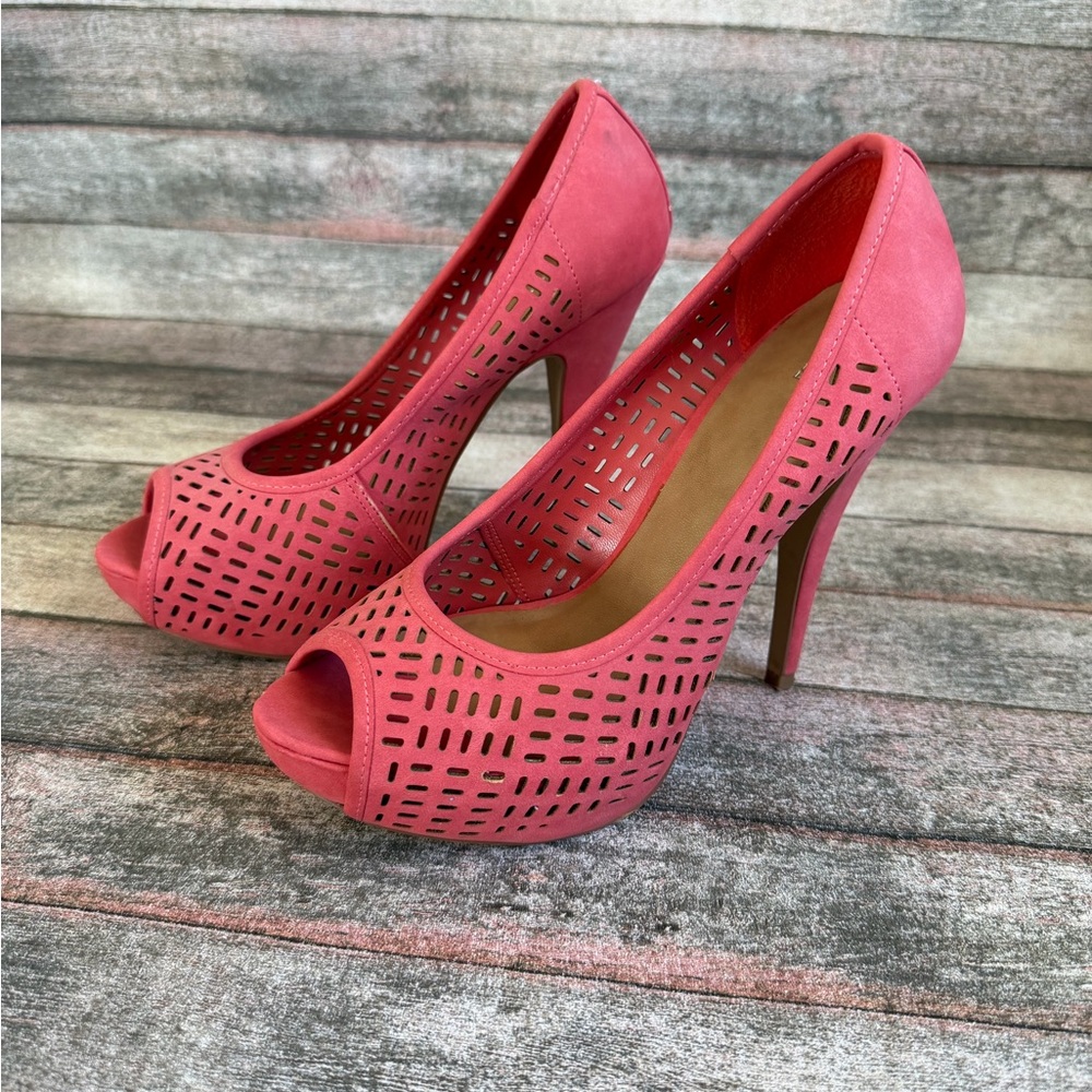 Apt. 9 Pink Cutout Peep-Toe Heels